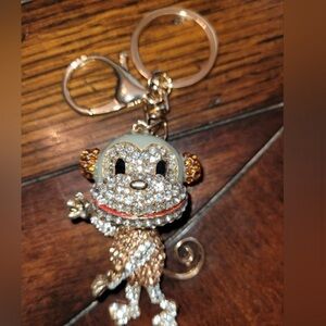 Monkey Rhinestone Bag Charm